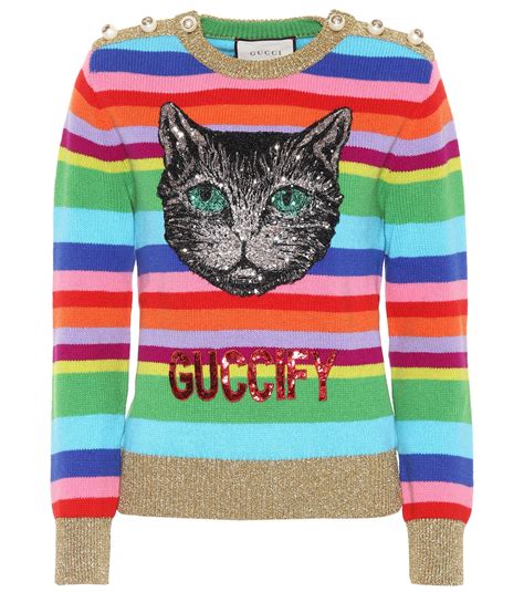 gucci striped rainbow sweater|gucci handbags.